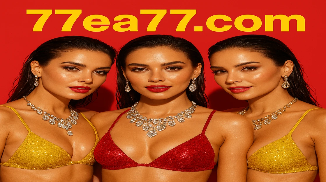 EA77 গেমিং প্ল্যাটফর্মে আপনার অবিশ্বাস্য বোনাস পেতে প্রস্তুত হন! তিনজন সুন্দর নারী উজ্জ্বল উৎসব-আলংকার পোশাকে, বড় একটি জ্বলন্ত বোনাস চিহ্নটির সামনে হাসছেন।